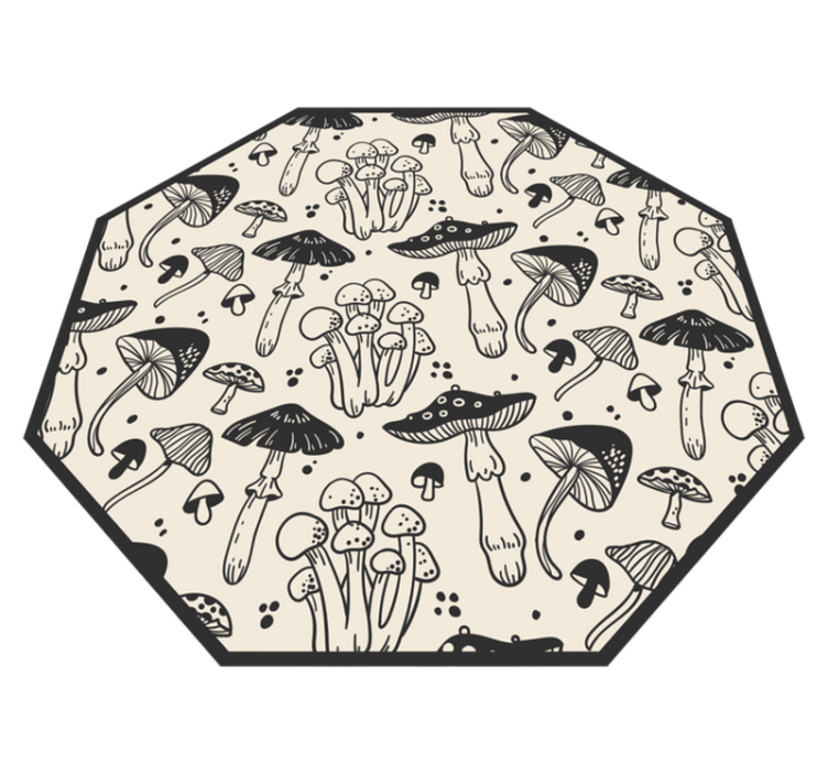 Mushroom realm floral vinyl rug - TenStickers