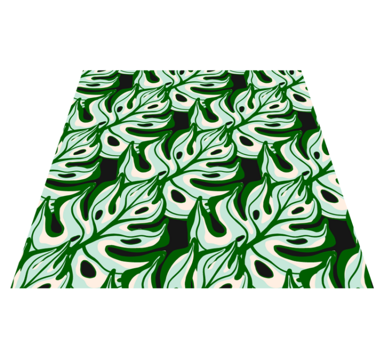 Tropical Foliage Print nature vinyl rug - TenStickers