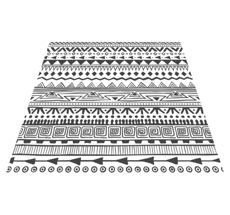 Black and geometric white pattern ethnic rug - TenStickers