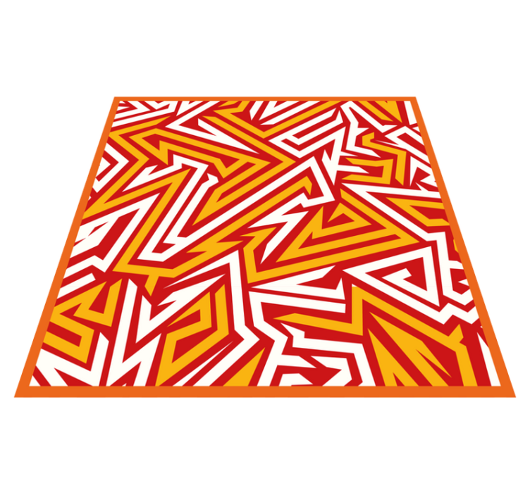 Dynamic zigzag pattern teen vinyl rug - TenStickers
