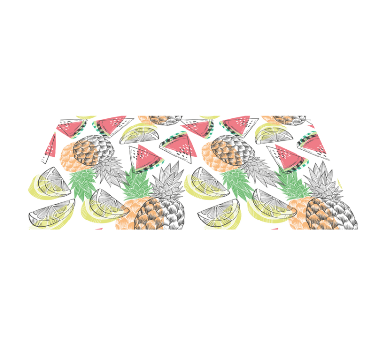 Fruity Tropical Charm floral vinyl rug - TenStickers