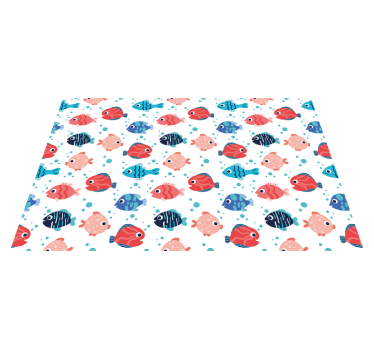 Vibrant Fish Motifs kids vinyl rug - TenStickers