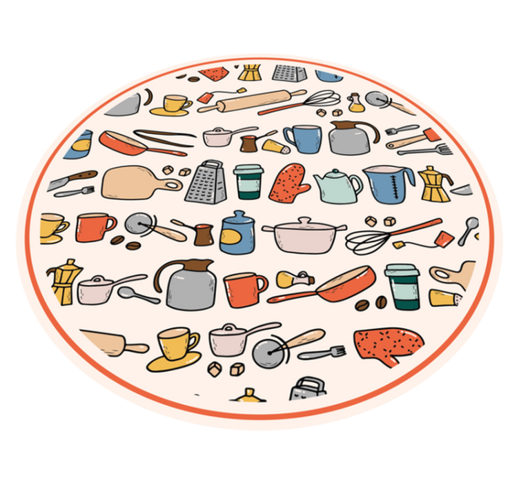 Kitchen tool assortment kitchen vinyl rug - TenStickers