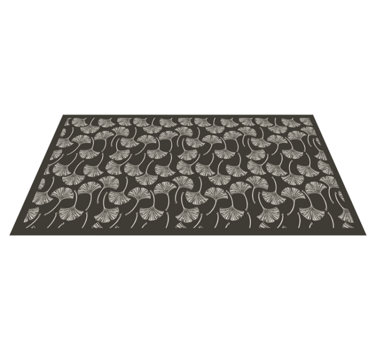 Ginkgo Leaf Motif floral vinyl rug - TenStickers