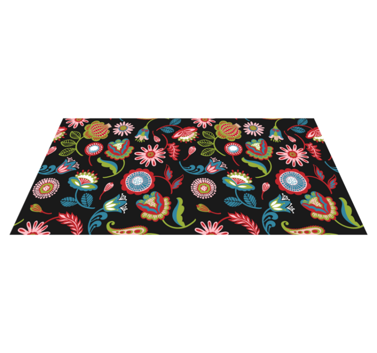 Lively Bloom Motivation floral vinyl rug - TenStickers
