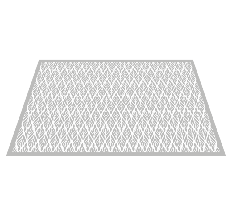 Grey leaf pattern modern vinyl rug - TenStickers