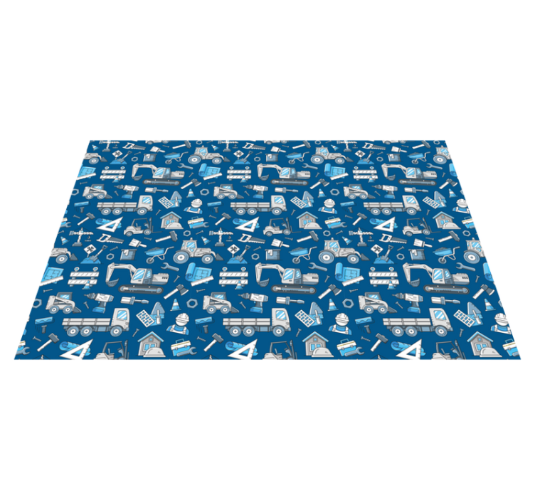 Construction Tools Print kids vinyl rug - TenStickers