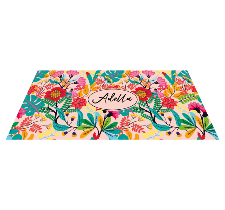 Floral custom design bedroom vinyl rug - TenStickers