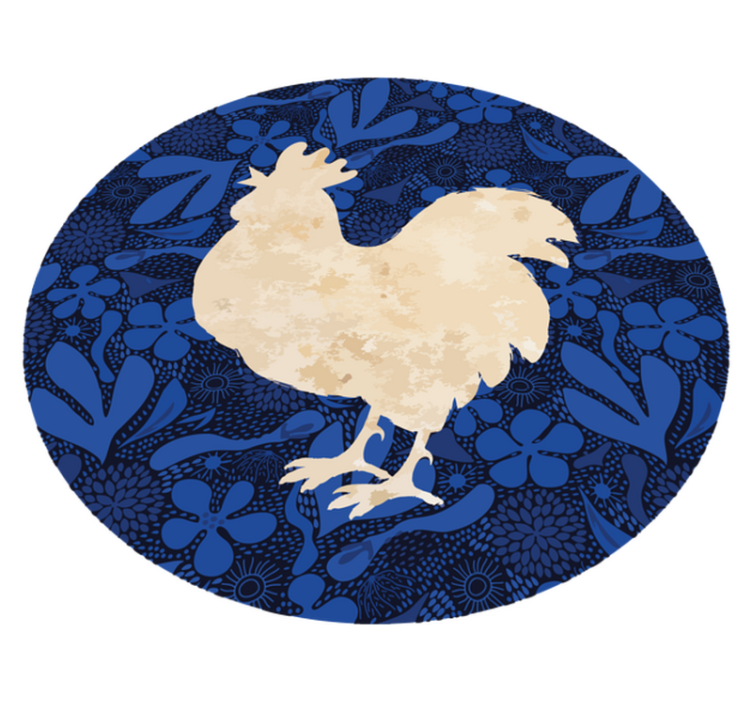 Rooster silhouette animal vinyl rug - TenStickers