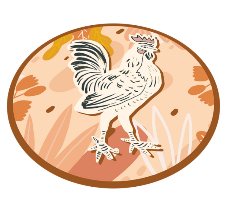 Delightful rooster animal vinyl rug - TenStickers