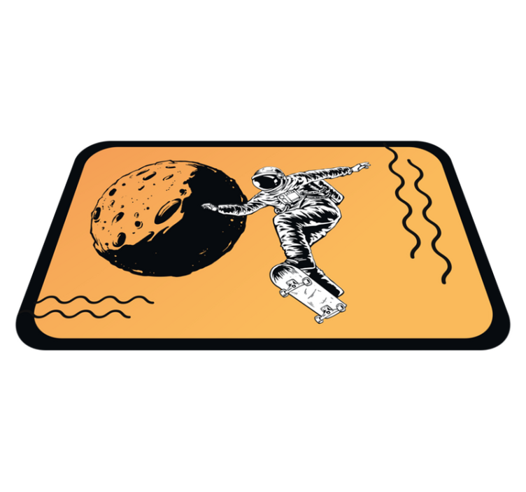 Skateboarding astronaut kids vinyl rug - TenStickers