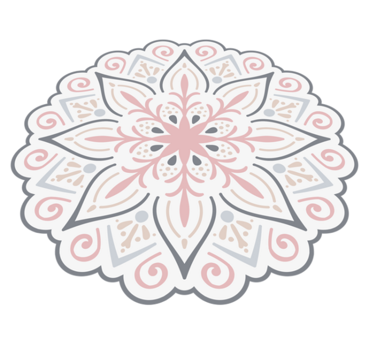 Pink flowers mandala mandala vinyl rug - TenStickers