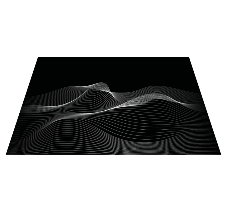 3d abstract black wave bathroom flooring - TenStickers