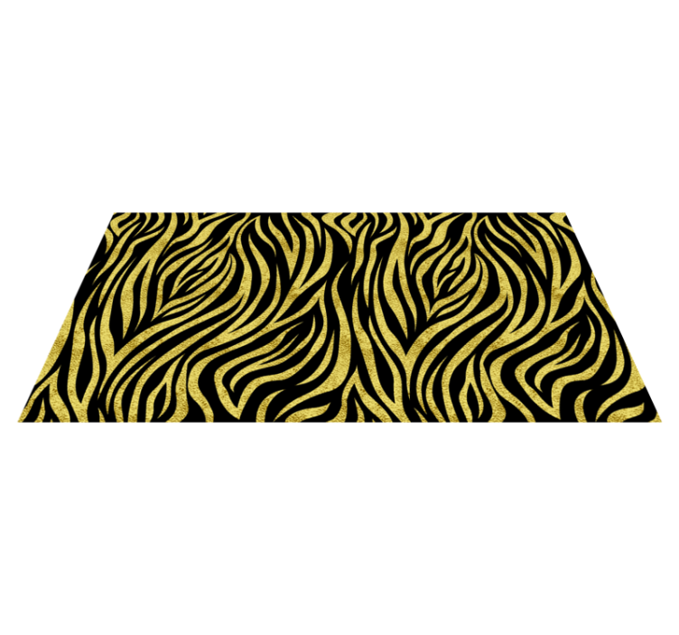 Golden zebra pattern animal print vinyl rug - TenStickers