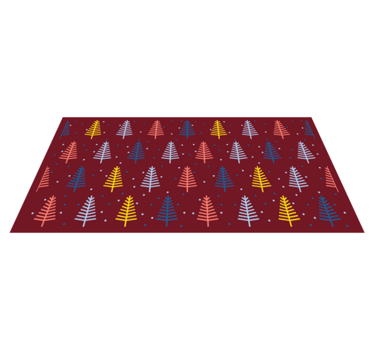 Red colorful trees Christmas vinyl rug - TenStickers