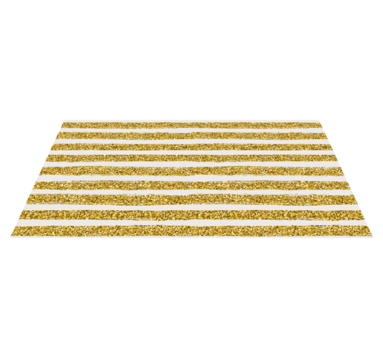 Golden Glitter striped vinyl rug - TenStickers