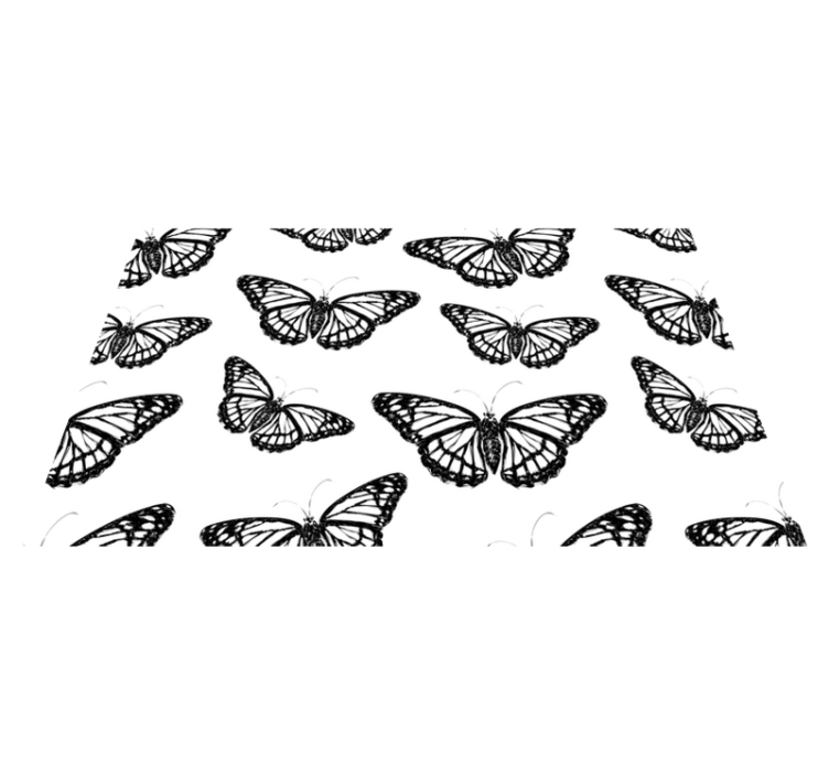 Black and White Butterfly Wing animal rug - TenStickers