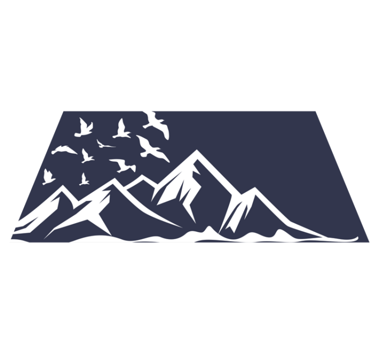 Mountain birds silhouette nature vinyl rug - TenStickers