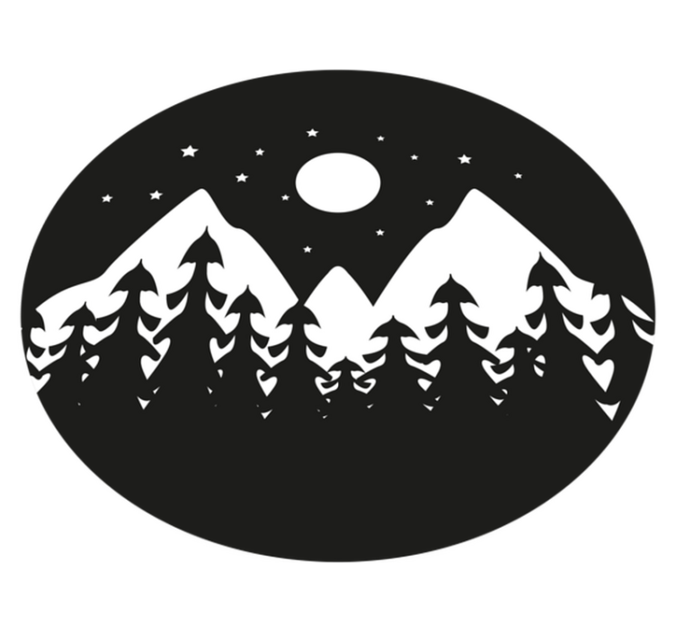 Mountain Silhouette Scene nature vinyl rug - TenStickers