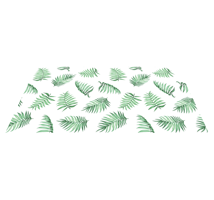 Green Palm Leaves nature vinyl rug - TenStickers