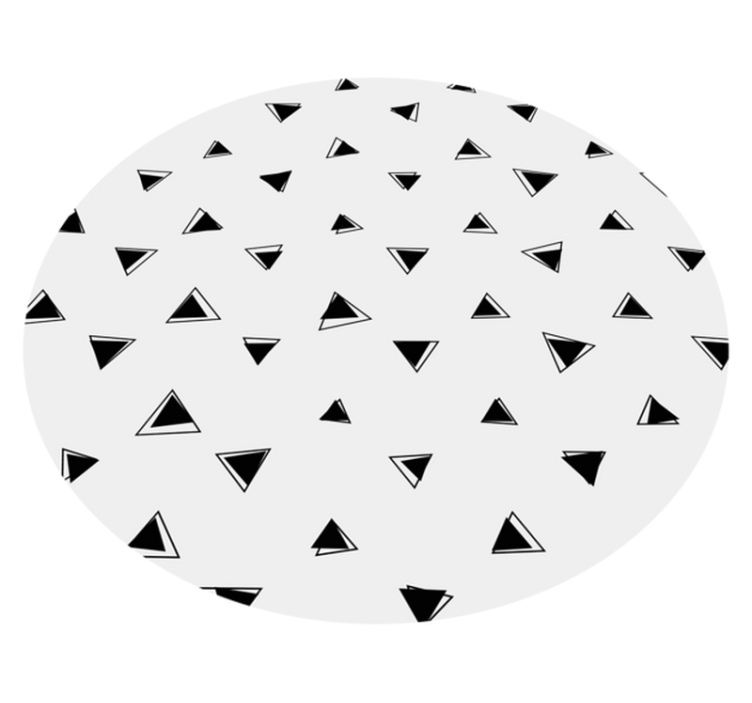 Monochrome black trianles geometric vinyl rug - TenStickers