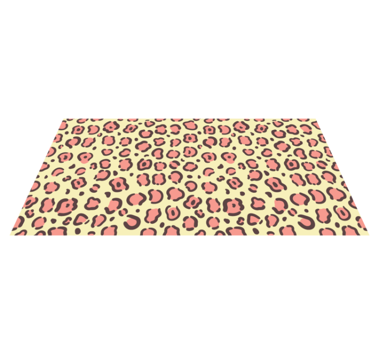 Yellow and pink leopard bedroom rug - TenStickers
