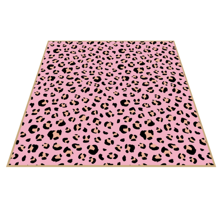 Chic pink leopard pattern animal print vinyl rug - TenStickers