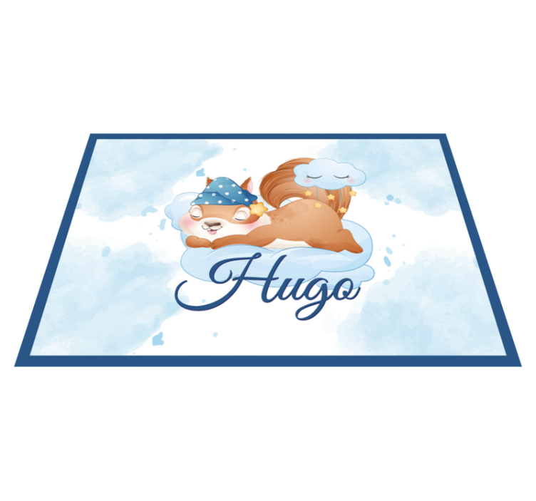 Cute Squirrel Dreaming custom vinyl rug - TenStickers