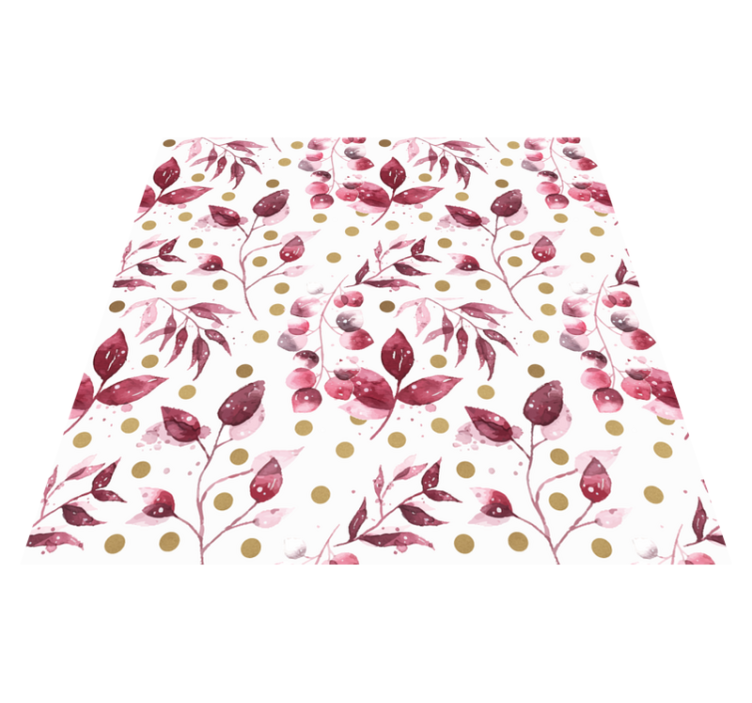 Floral vinyl rug with botanical print design - TenStickers