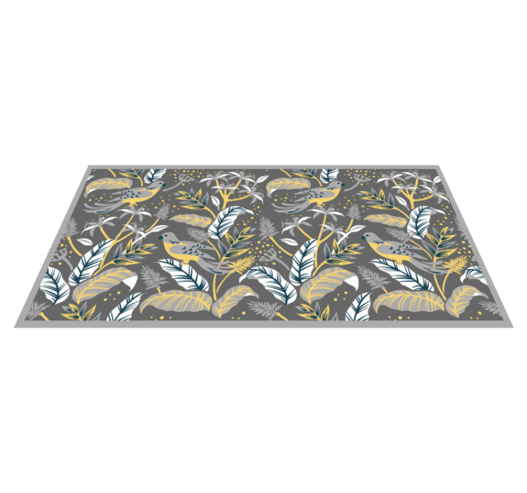 Tropical Greenery Print floral vinyl rug - TenStickers