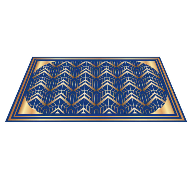 Navy Geometric Shapes modern vinyl rug - TenStickers