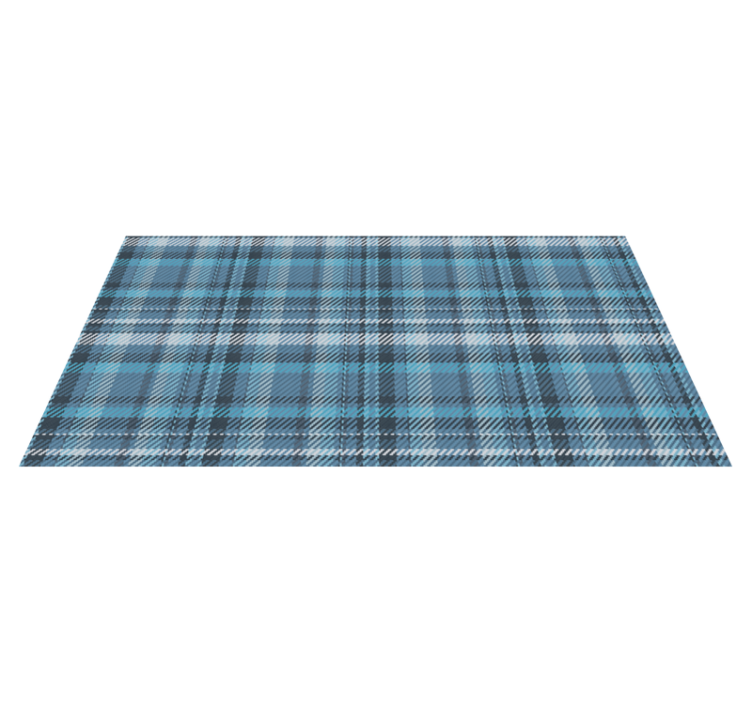 Plaid Patterned Blue striped vinyl rug - TenStickers