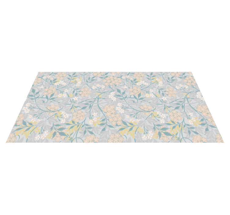 Floral vinyl rug with botanical design - TenStickers