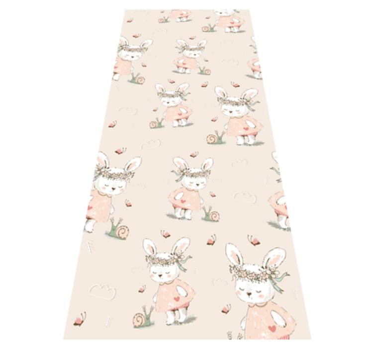 Cute Bunny Characters nursery vinyl rug - TenStickers