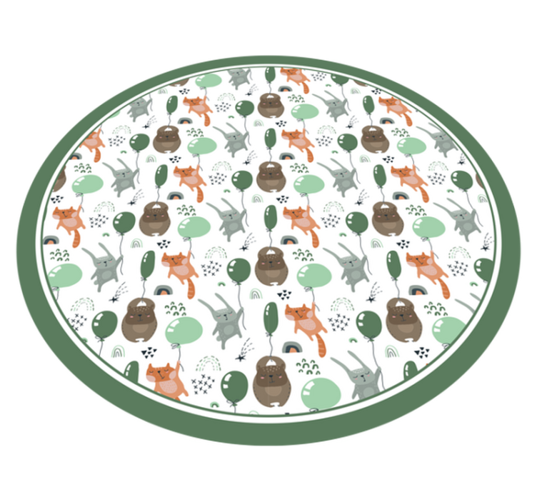Playful Animal Balloons kids vinyl rug - TenStickers