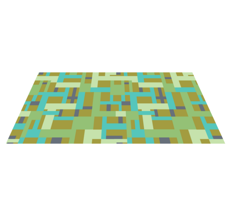 Gren colour segments geometric vinyl rug - TenStickers