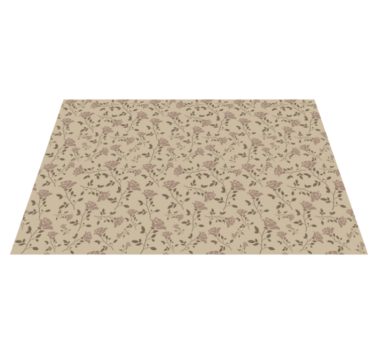 Delicate Flower Element floral vinyl rug - TenStickers