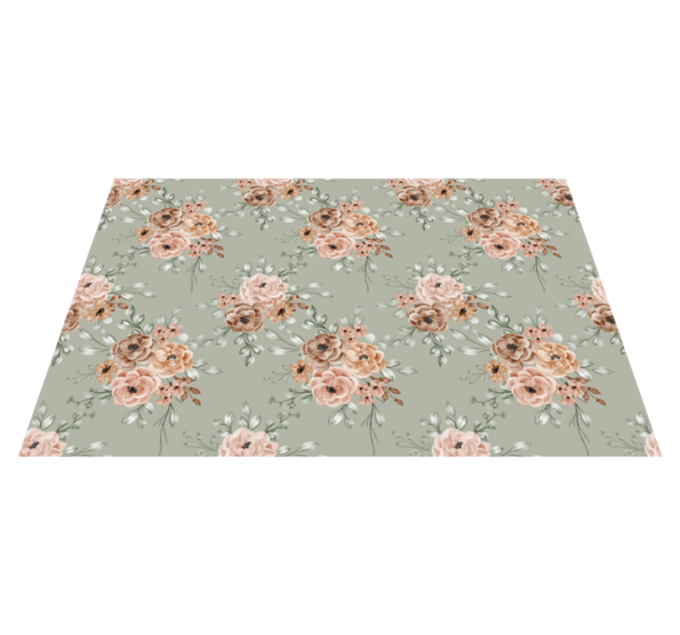 Pastel colors Pattern floral vinyl rug - TenStickers
