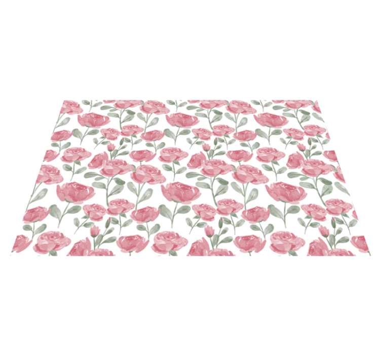 Poppies botanical motif floral vinyl rug - TenStickers