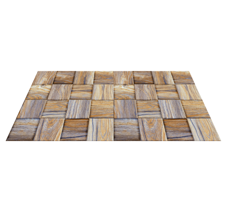 Block Style wood effect vinyl rug - TenStickers
