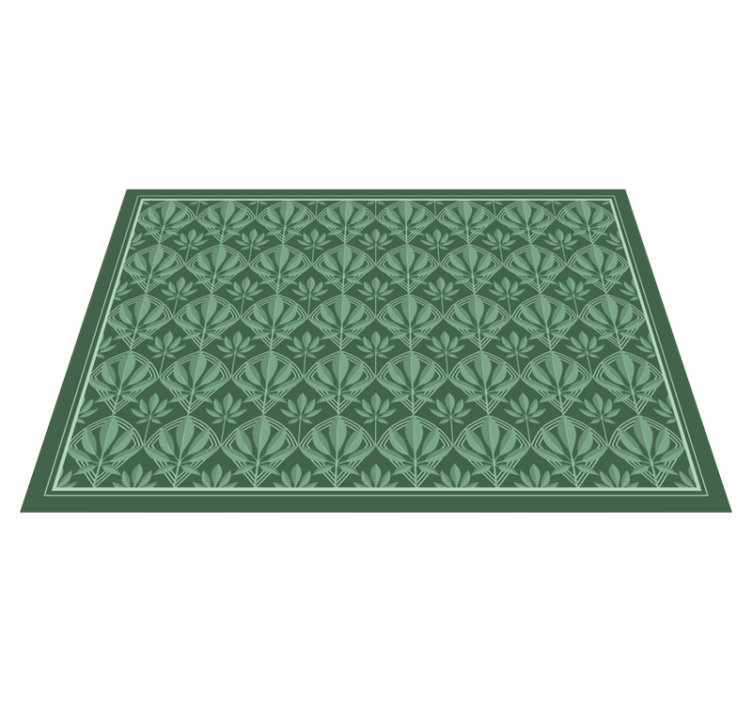 Lush leaf pattern bedroom vinyl rug - TenStickers