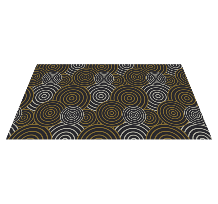 Circles in Contrast geometric vinyl rug - TenStickers