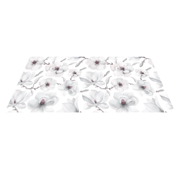 Soft grey Concept floral vinyl rug - TenStickers