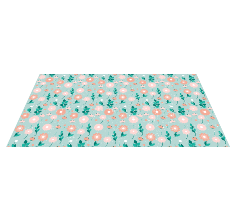 Floral spring pattern floral vinyl rug - TenStickers