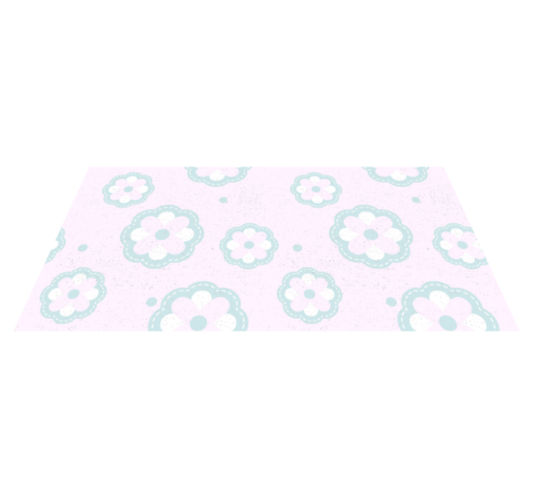 Soft Floral Motif kids vinyl rug - TenStickers
