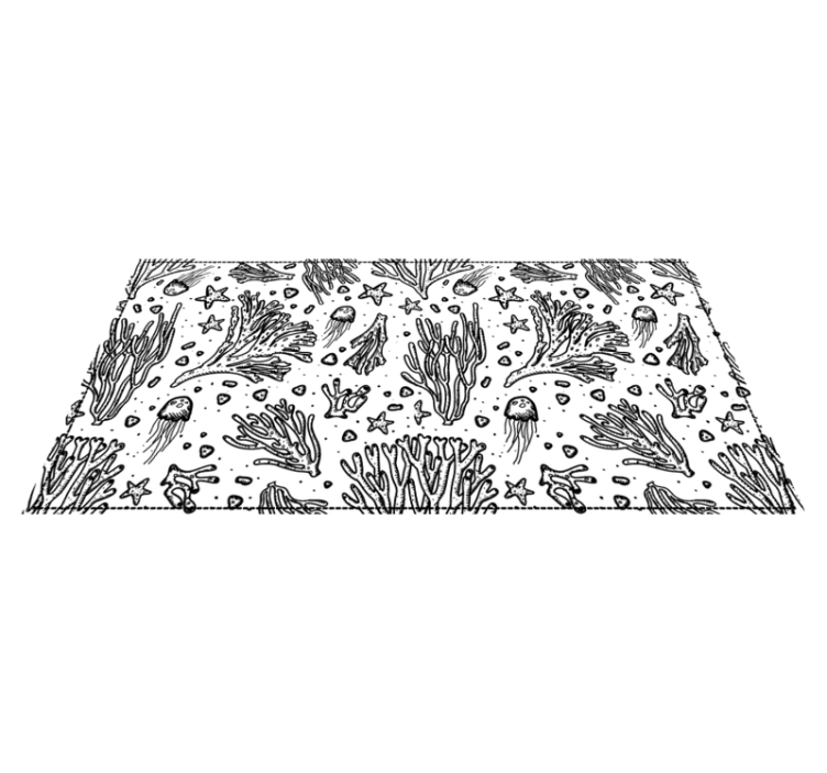 Monochrome Ocean Motif animal mat - TenStickers