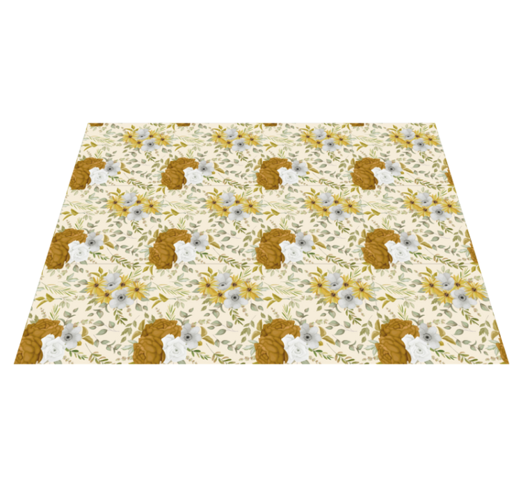 Botanical Leafy Design floral rug - TenStickers