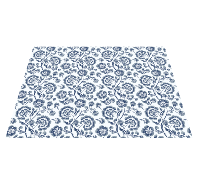 Floral Elegance Pattern floral vinyl rug - TenStickers