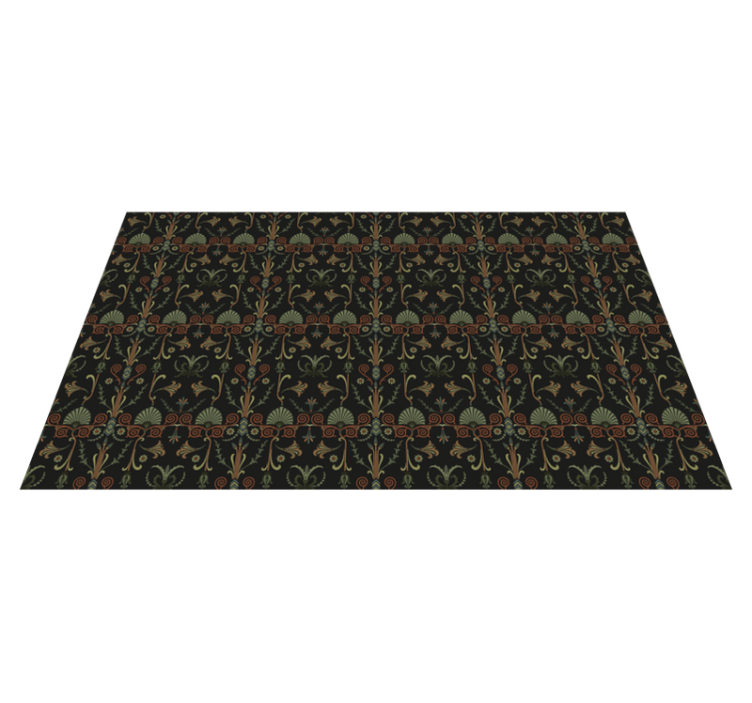 Ornate Botanical Patterns vintage vinyl rug - TenStickers