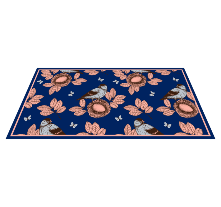 Bird Nest Botanical Motif animal vinyl rug - TenStickers